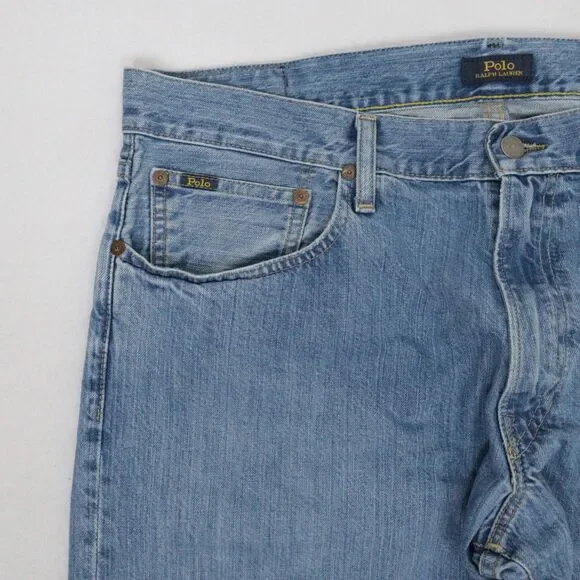 Polo Ralph Lauren Mens Hampton Relaxed Straight Blue Jeans 36x32 (Fit 36x31) - Picture 7 of 11